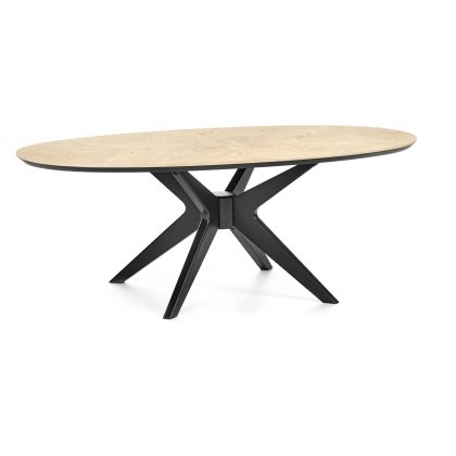 Brunel Chalk Oak & Gunmetal Coffee Table - Elliptical Brunel Chalk Oak & Gunmetal Coffee Table - Elliptical
